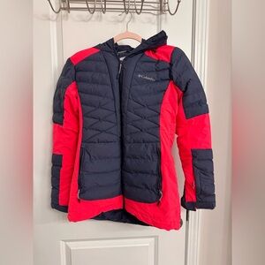Columbia Jacket in Navy and Bright Red